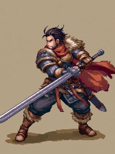 Pixel Warrior Fantasy Print.