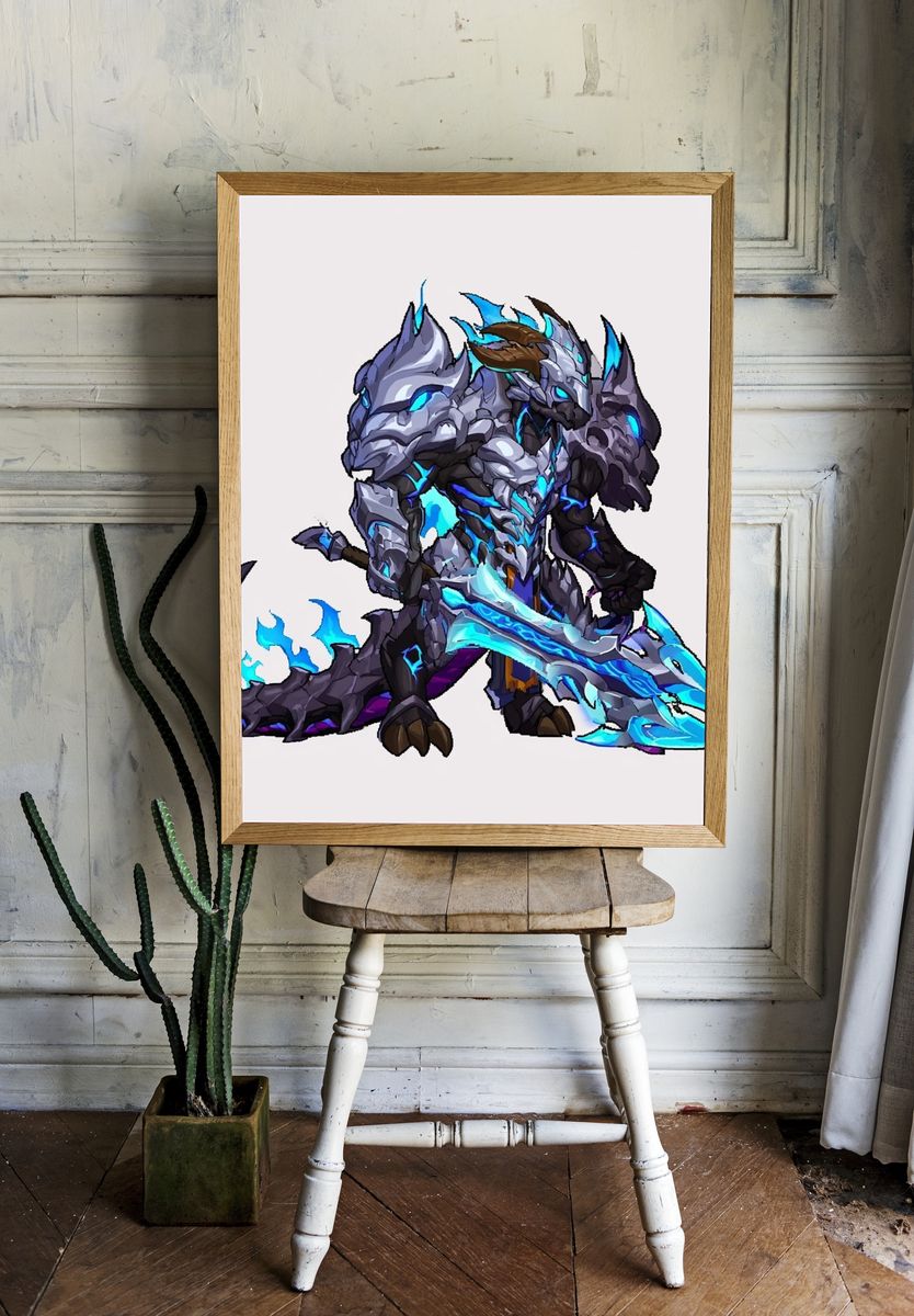 Armored Dragon Warrior Print. room preview