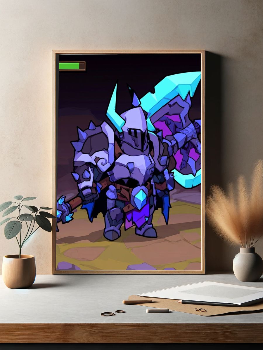 Armored Fantasy Knight Poster. — room view 2