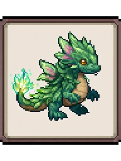 Pixel Dragon Illustration Poster.