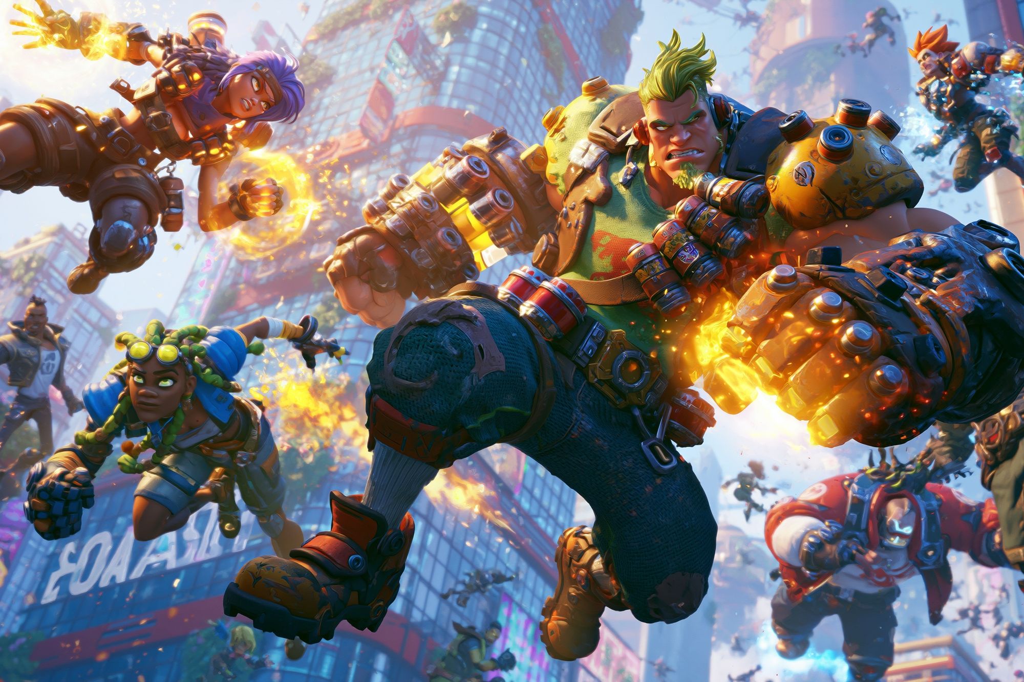 Cyberpunk Brawler Action Print. poster detail
