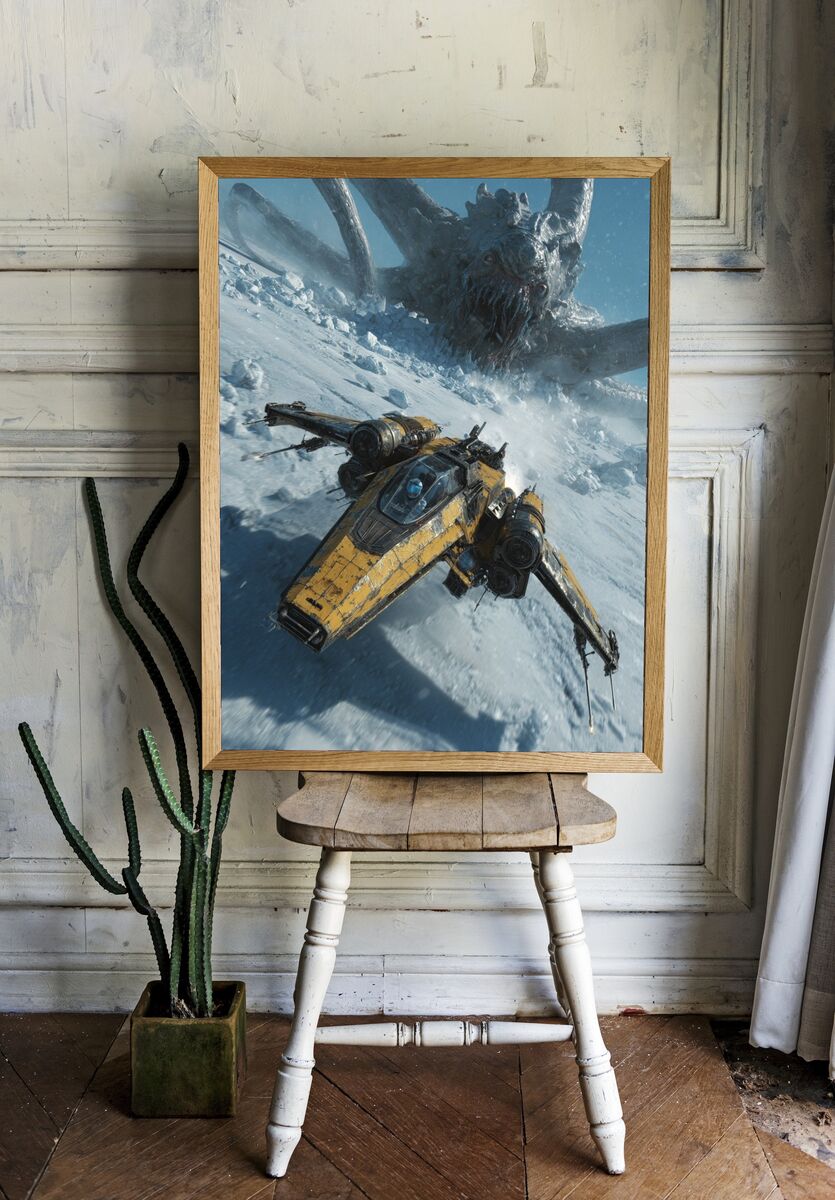 Space Battle with Monster — Sci-Fi Print. — room view 1