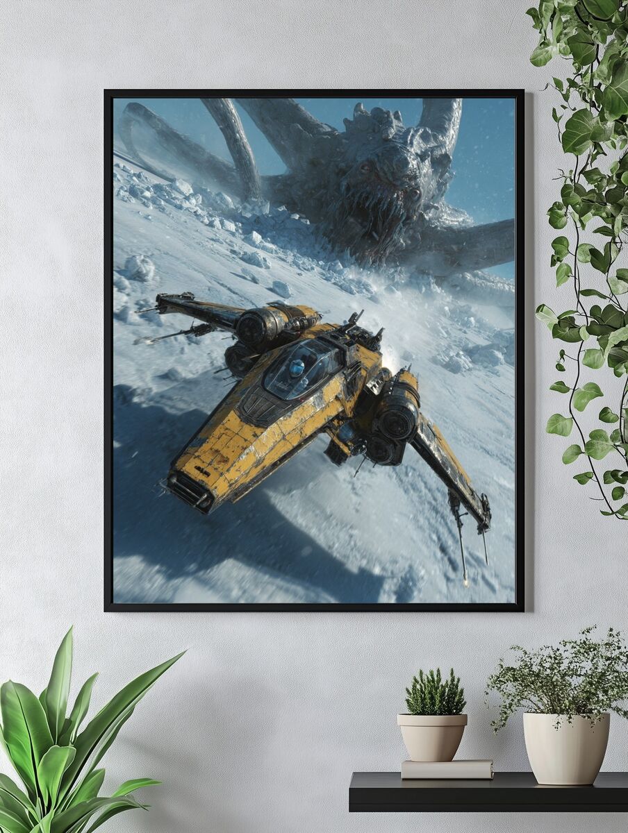 Space Battle with Monster — Sci-Fi Print. — room view 4