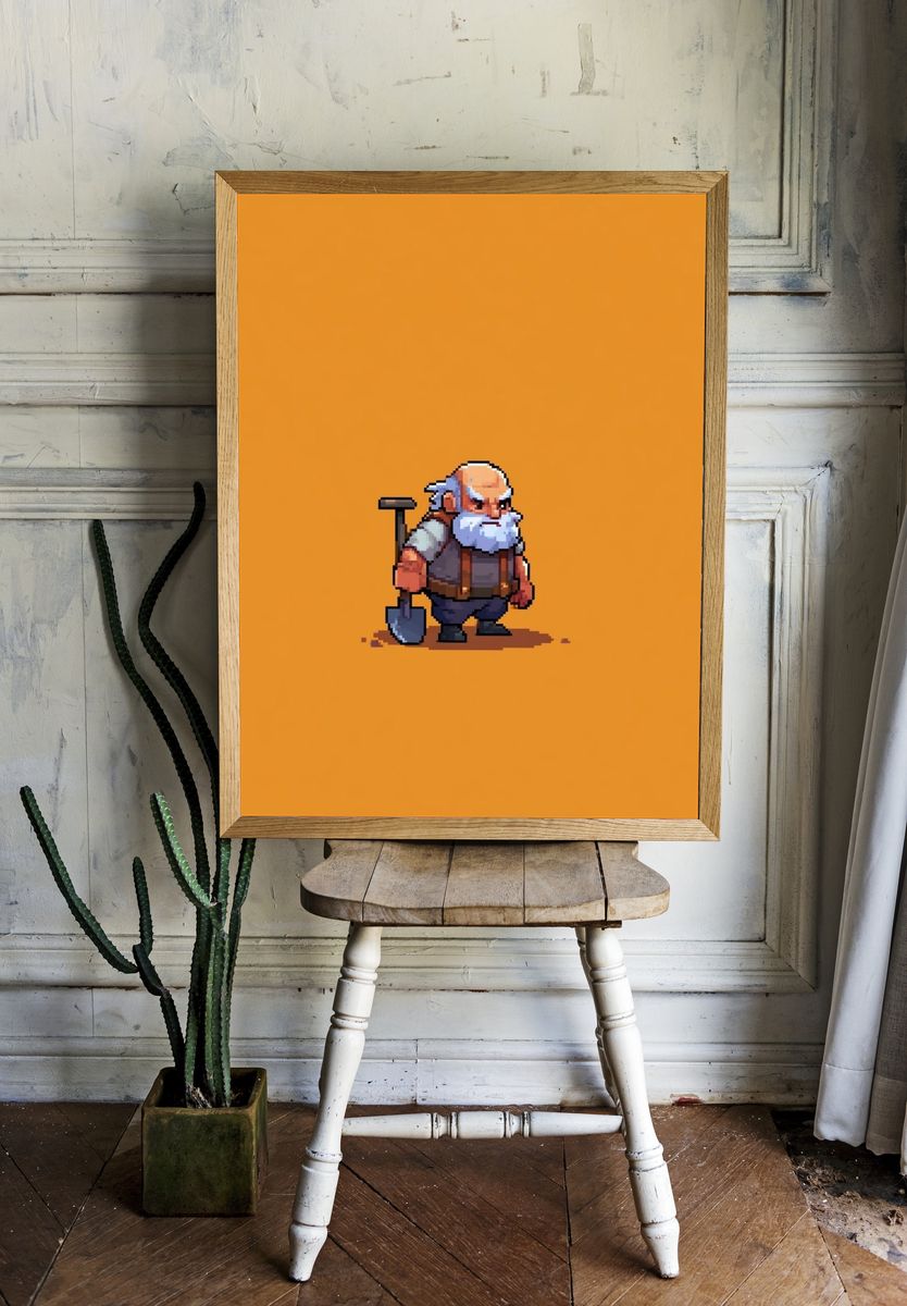 Pixel Miner Character Poster. room preview