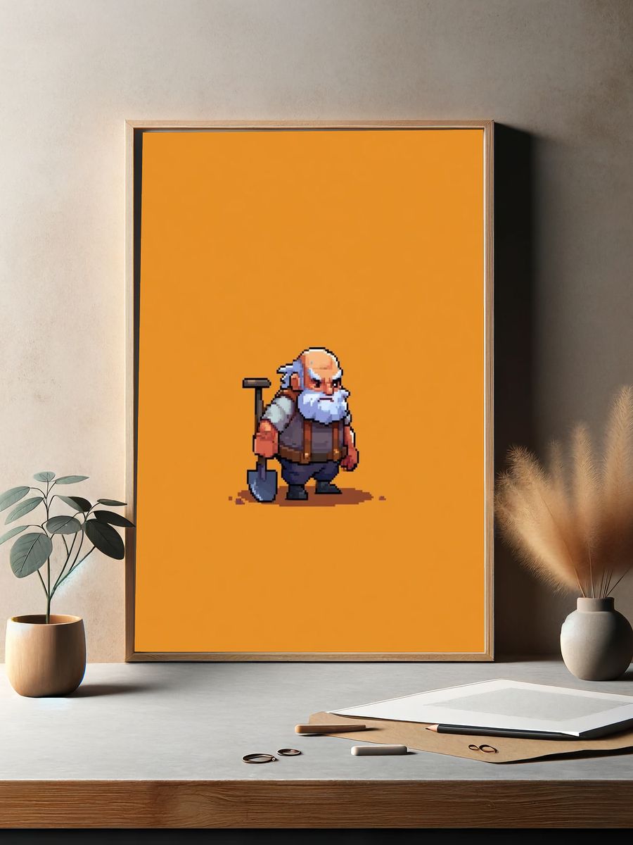 Pixel Miner Character Poster. — room view 2