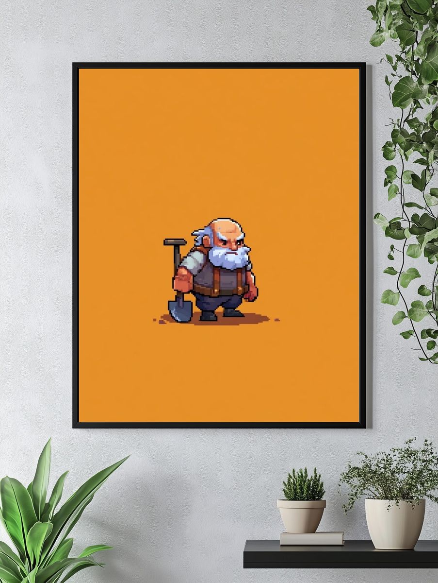 Pixel Miner Character Poster. — room view 4