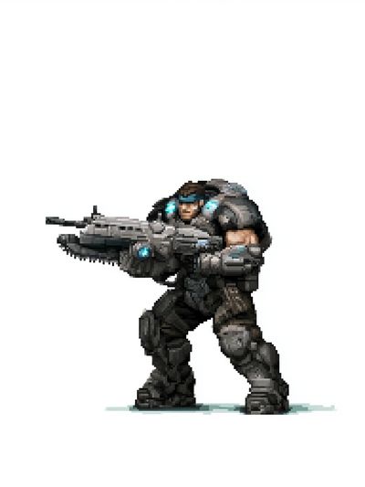Pixel Sci-Fi Soldier Poster. poster