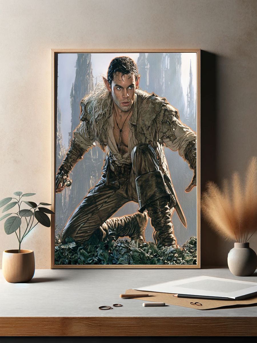 Fantasy Elf Warrior Poster. — room view 2