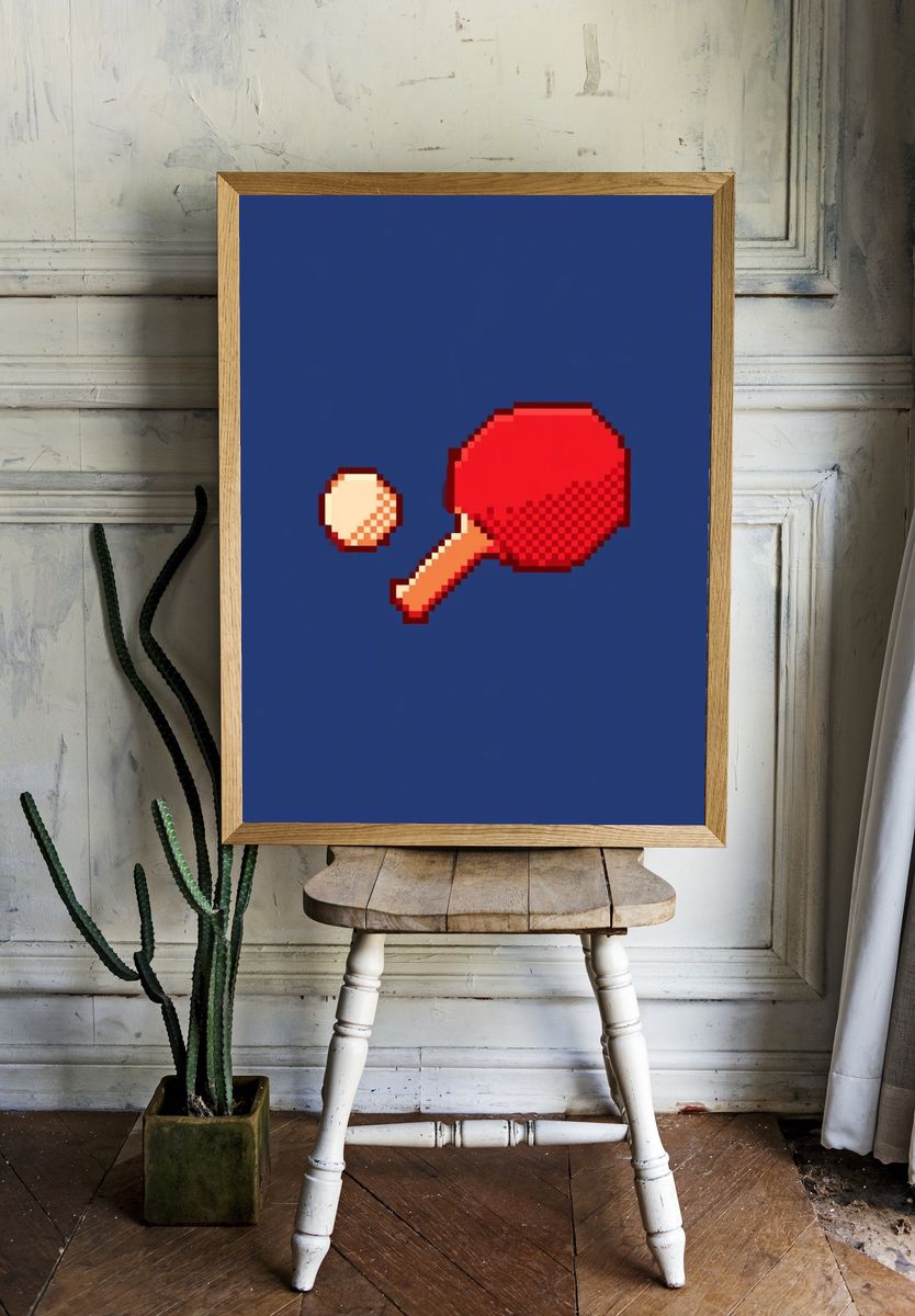 Pixel Table Tennis Poster. — room view 1