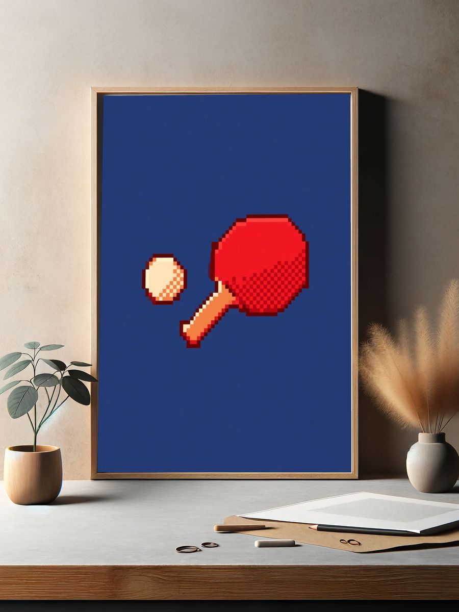 Pixel Table Tennis Poster. — room view 2