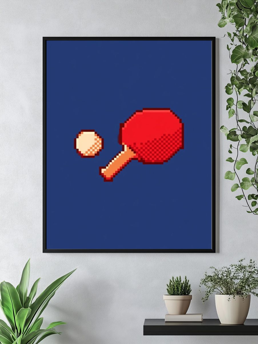 Pixel Table Tennis Poster. — room view 4