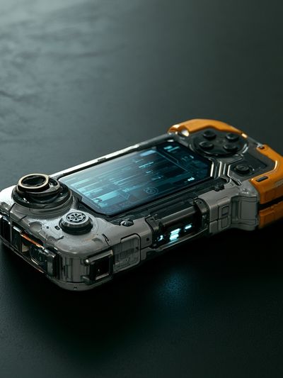 Futuristic Handheld Console Illustration Poster. poster