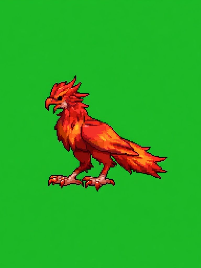 Pixel Firebird Gaming Poster. poster detail