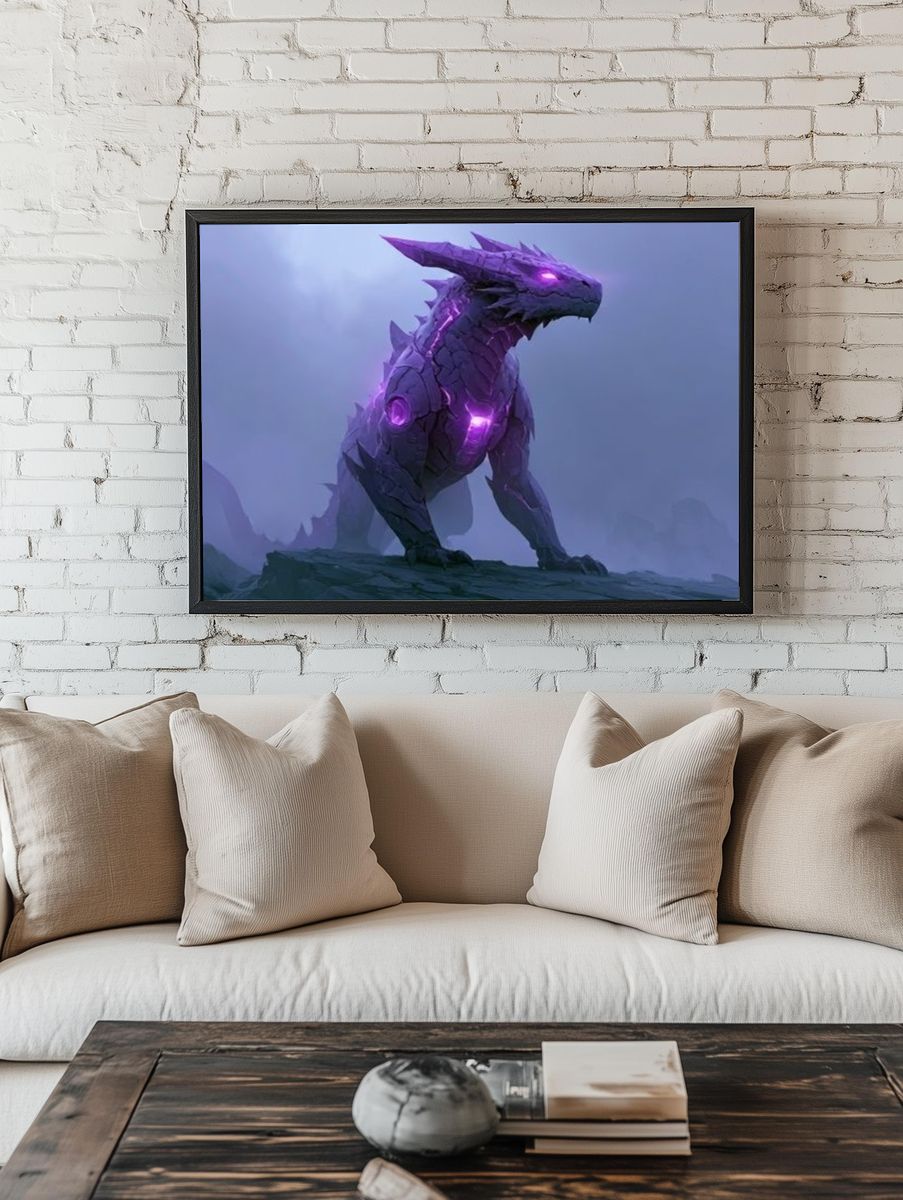 Purple Dragon Fantasy Poster. room preview