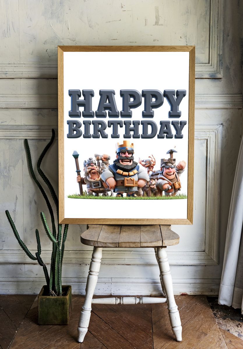 Clash Royale Happy Birthday Poster. — room view 1