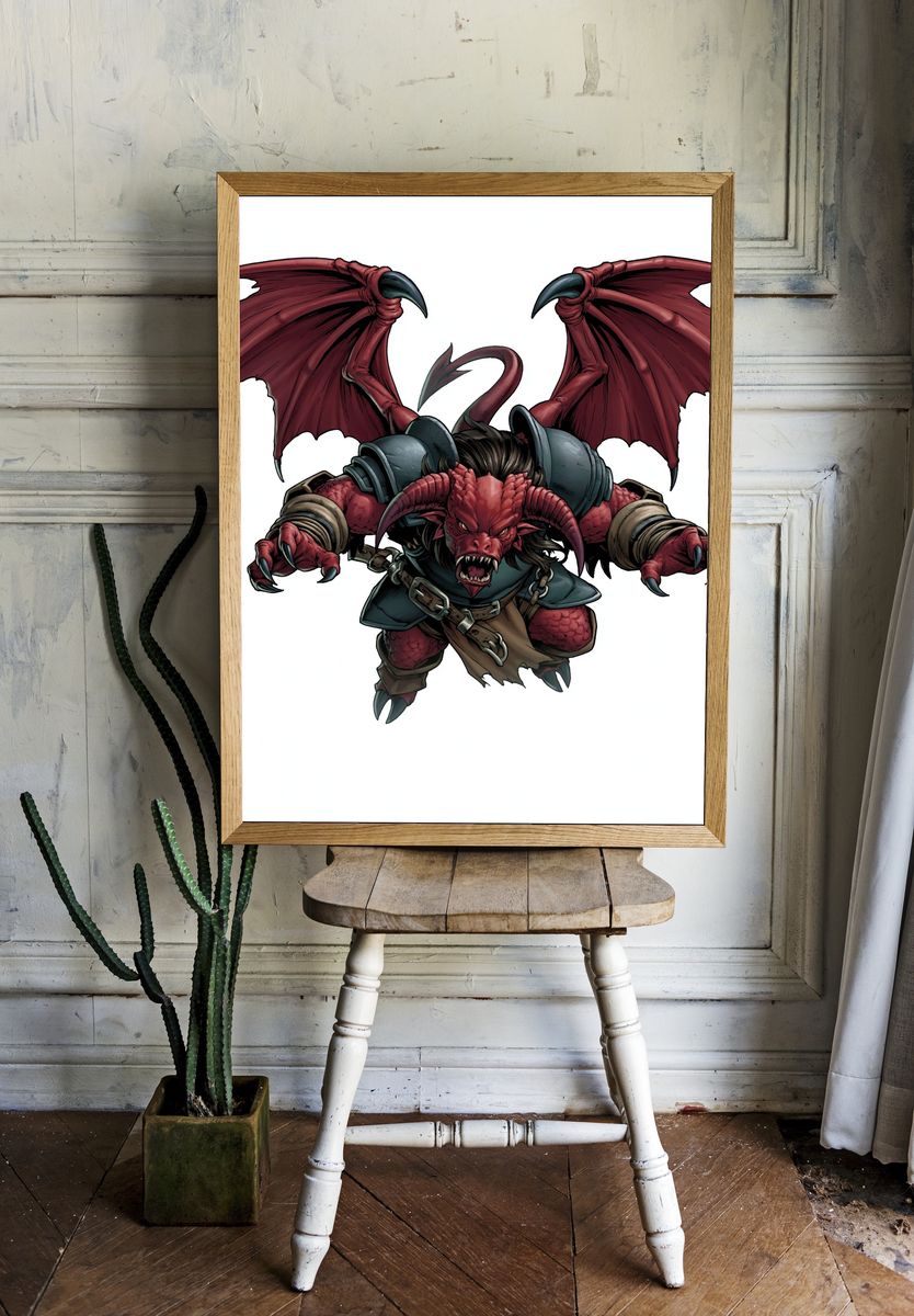 Winged Demon Fantasy Poster. — room view 1