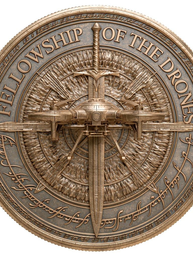 Fellowship of the Drones Fantasy Print. poster detail