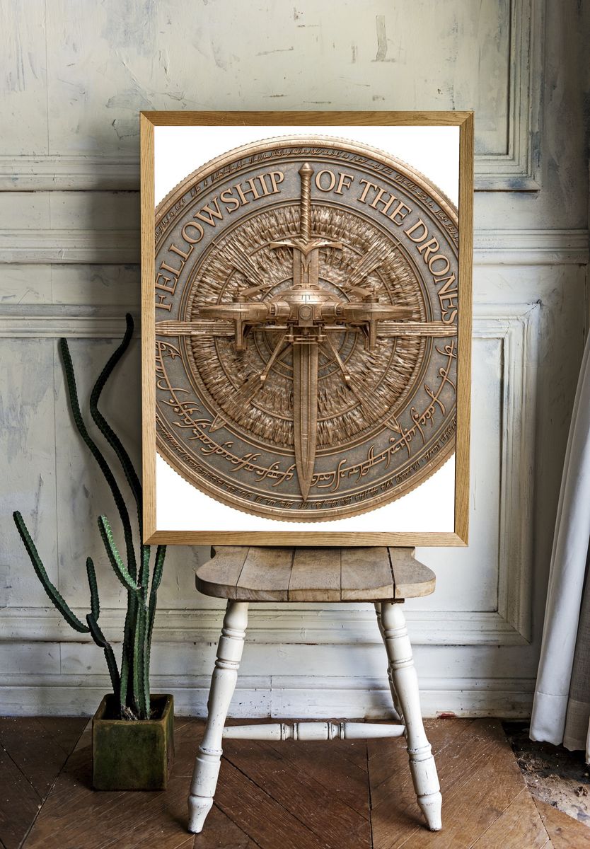 Fellowship of the Drones Fantasy Print. — room view 1