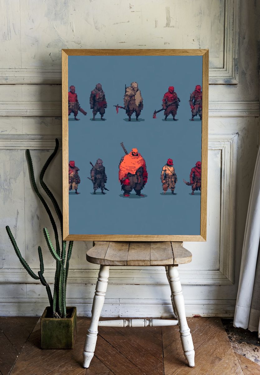 Pixel Warrior Squad Poster. room preview