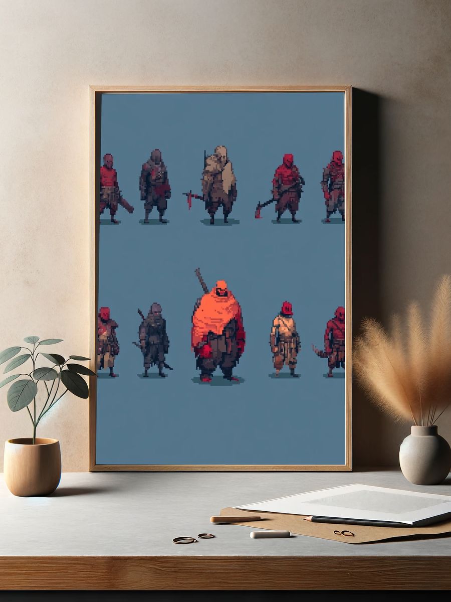 Pixel Warrior Squad Poster. — room view 2
