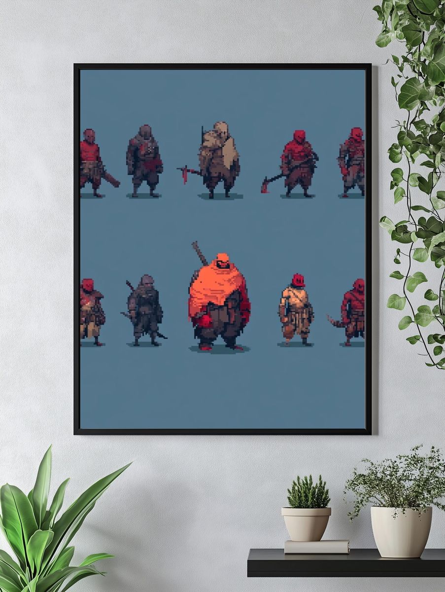 Pixel Warrior Squad Poster. — room view 4