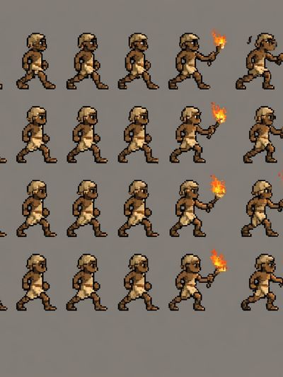 Pixel Caveman Animation Poster.