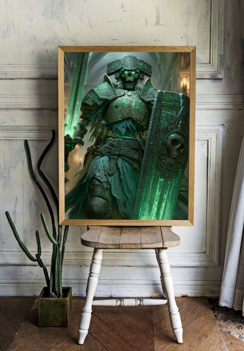 Undead Warrior Fantasy Print. room preview