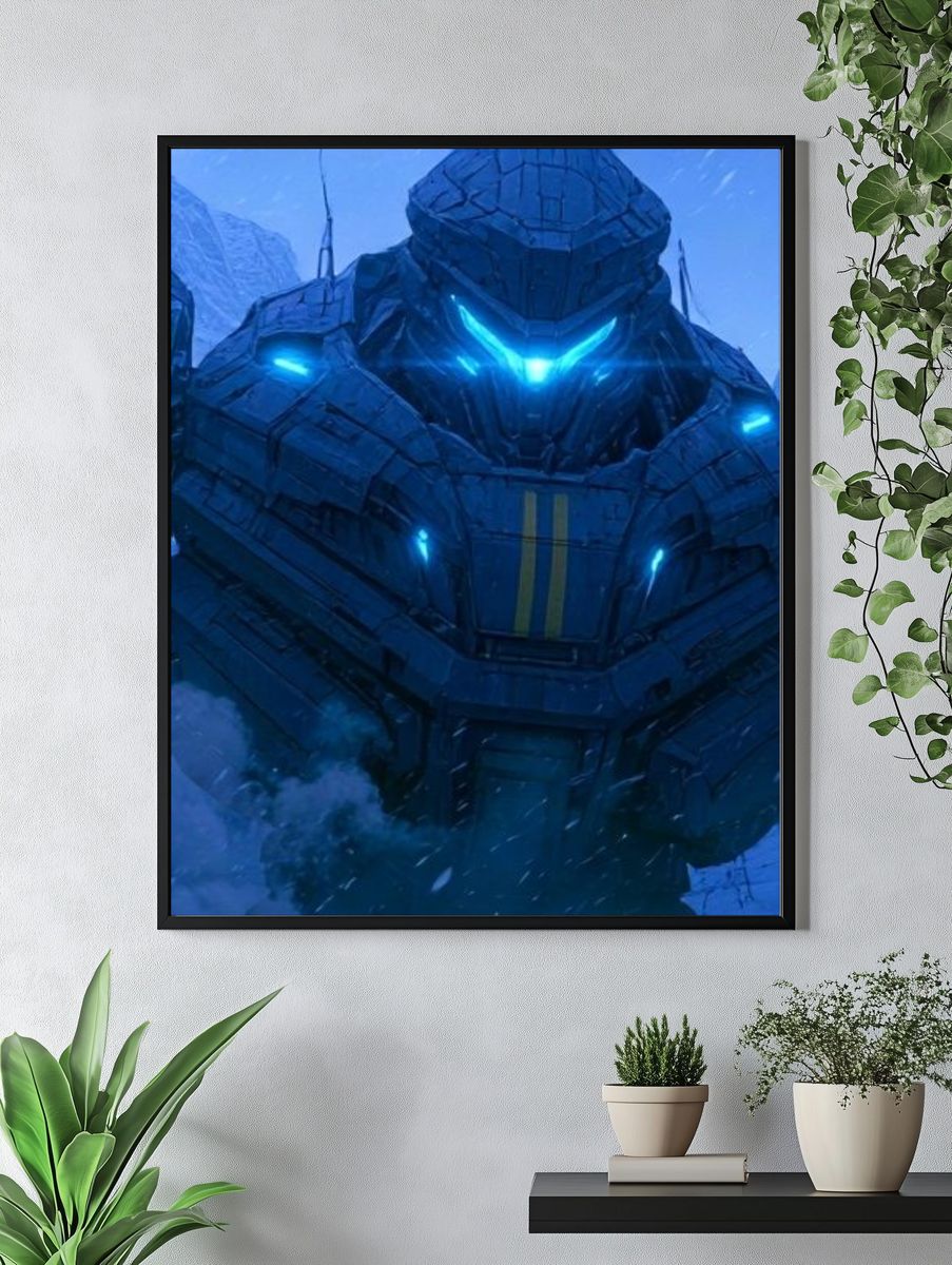 Mecha Titan in Snowstorm Poster. — room view 4