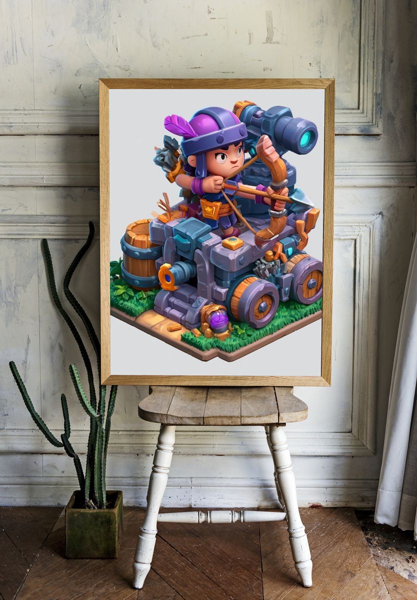 Fantasy Archer Siege Illustration Poster. room preview