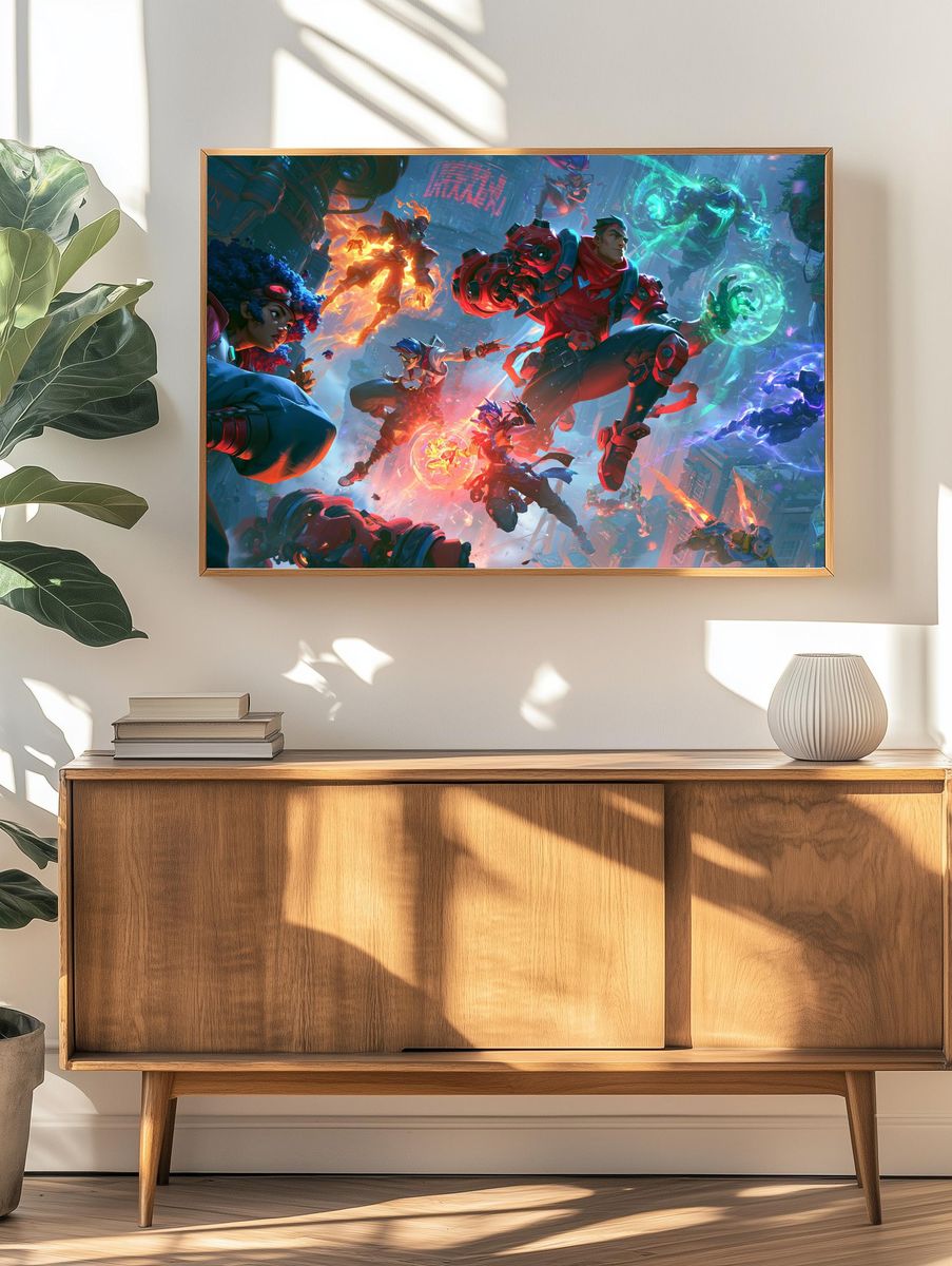 Arcane Champions Battle Illustration Poster. — room view 3