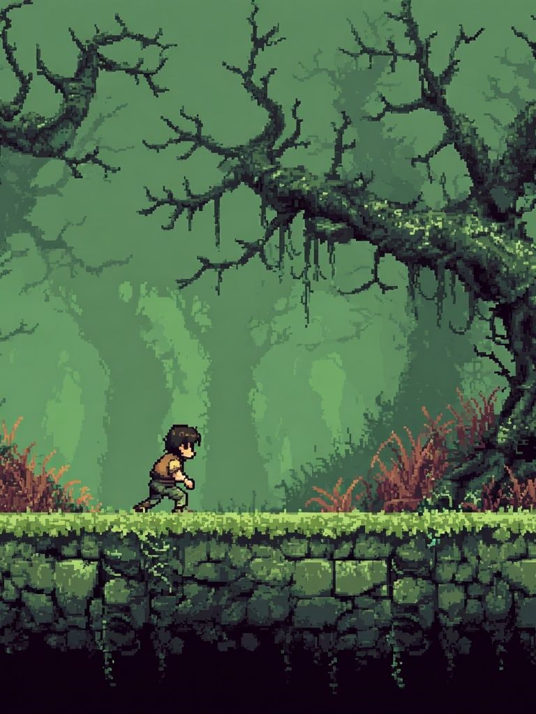Pixel Forest Adventure Print. poster detail
