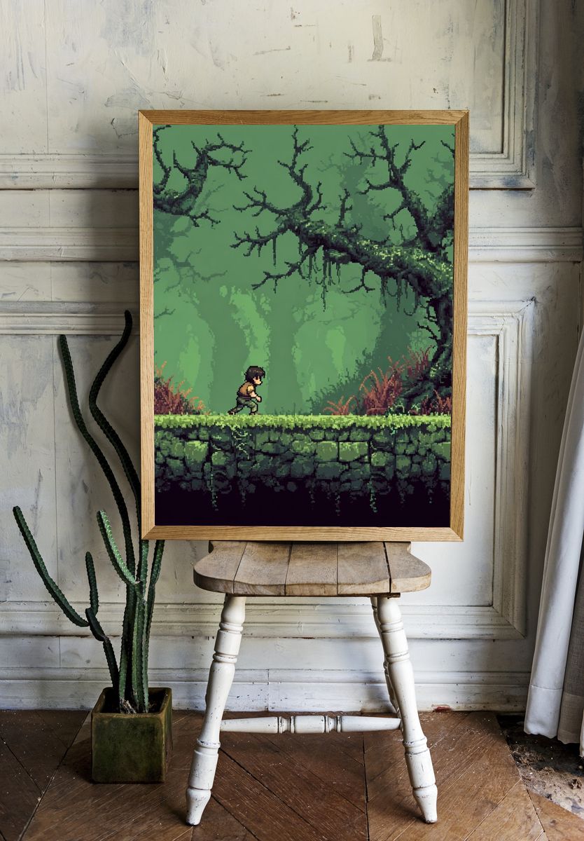 Pixel Forest Adventure Print. — room view 1