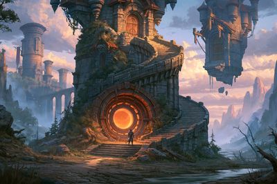 Floating Ruins Fantasy Print.