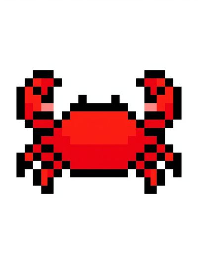 Pixel Crab Illustration Poster. poster