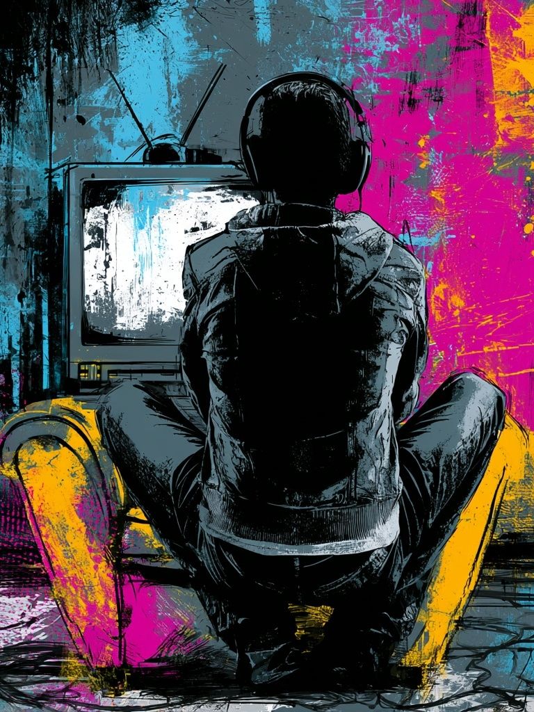 Headphone Gamer Neon Poster. poster detail