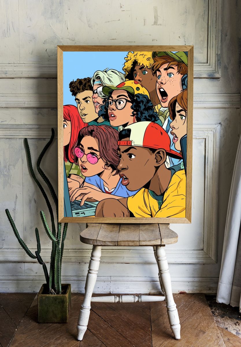 Gamer Squad Digital Art Poster. — room view 1