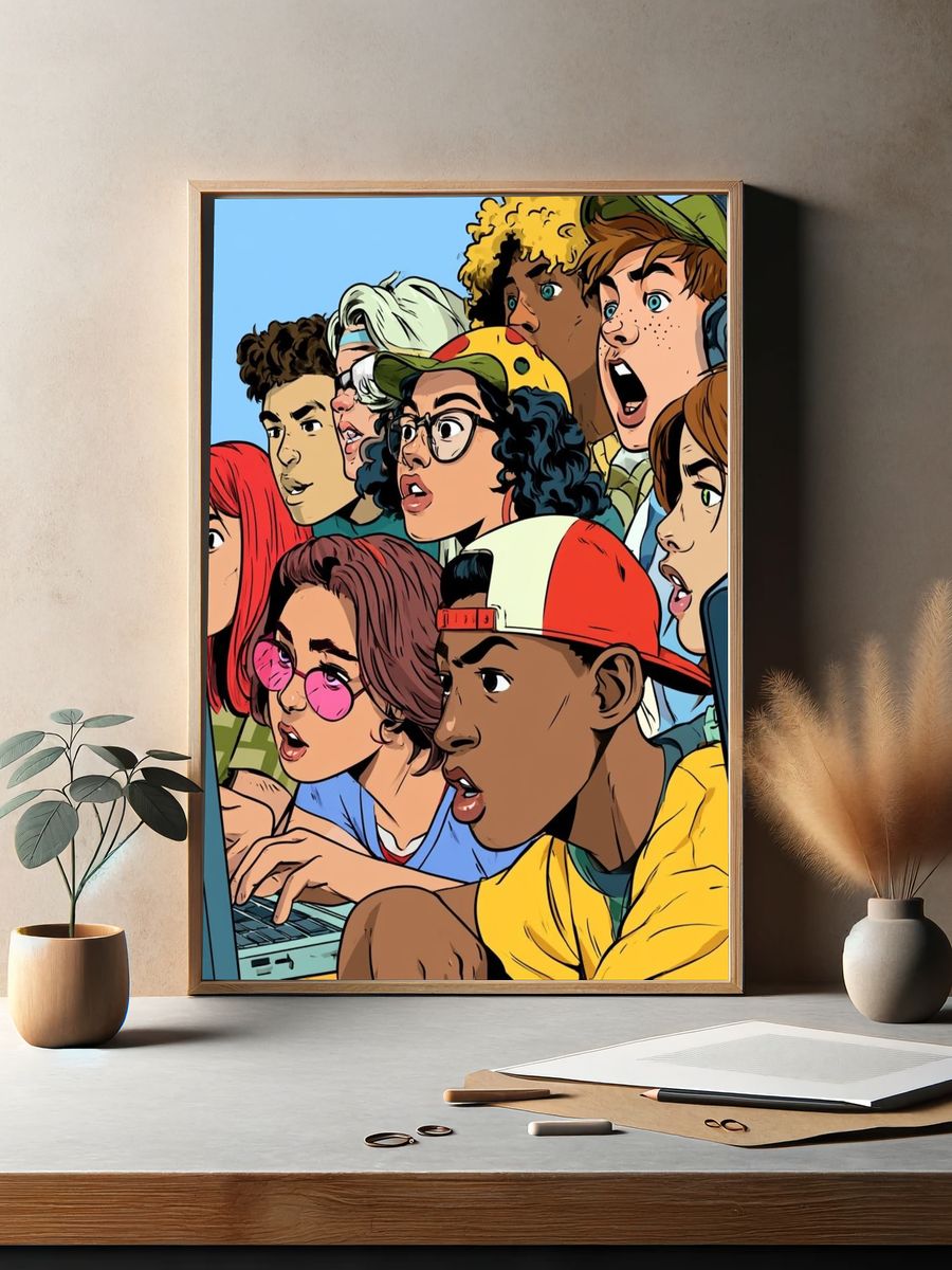 Gamer Squad Digital Art Poster. — room view 2