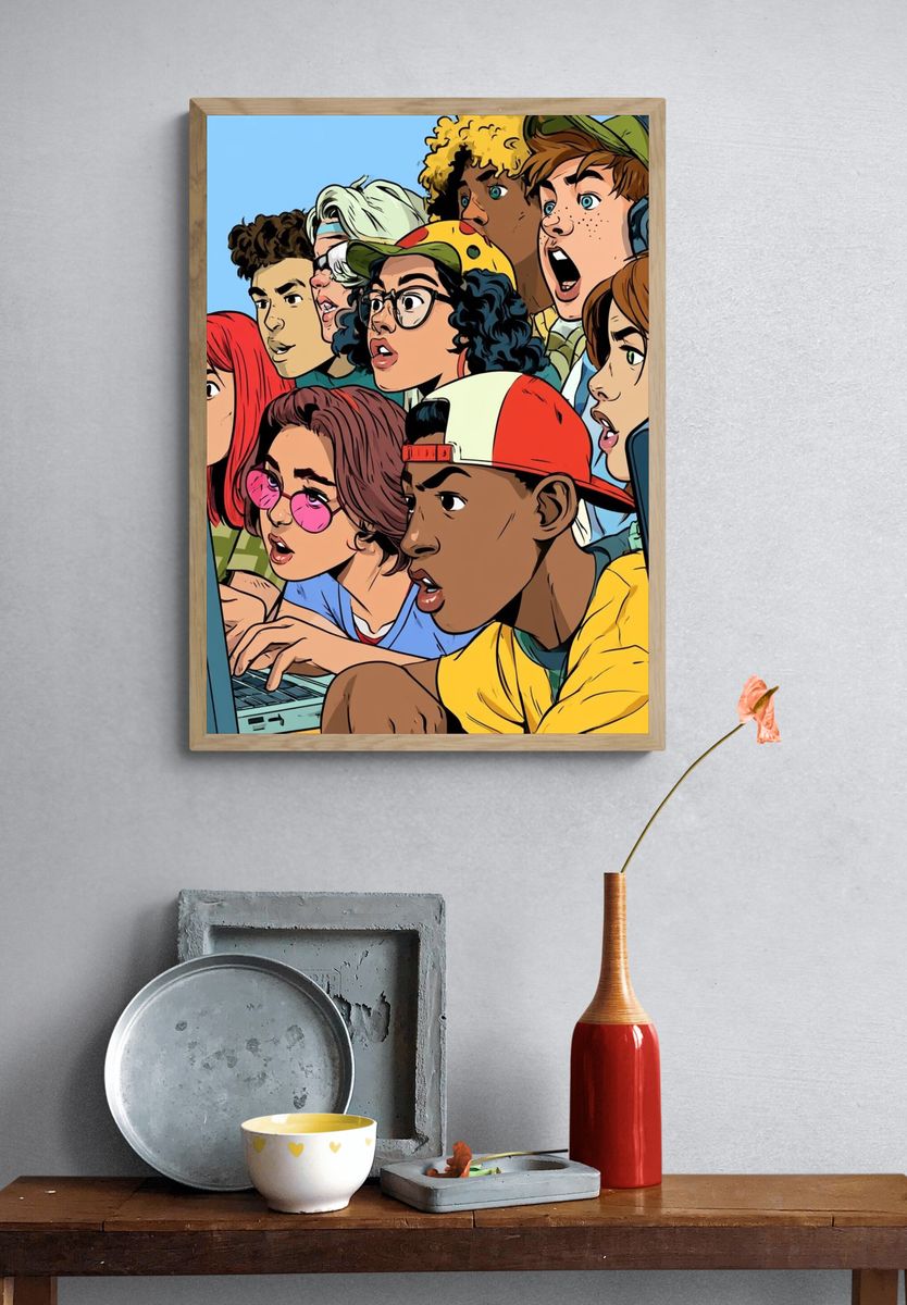 Gamer Squad Digital Art Poster. — room view 3