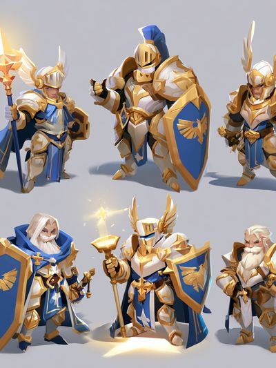 Fantasy Knight Characters Illustration Poster.