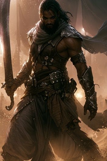 Desert Warrior Fantasy Poster. poster — gaming art