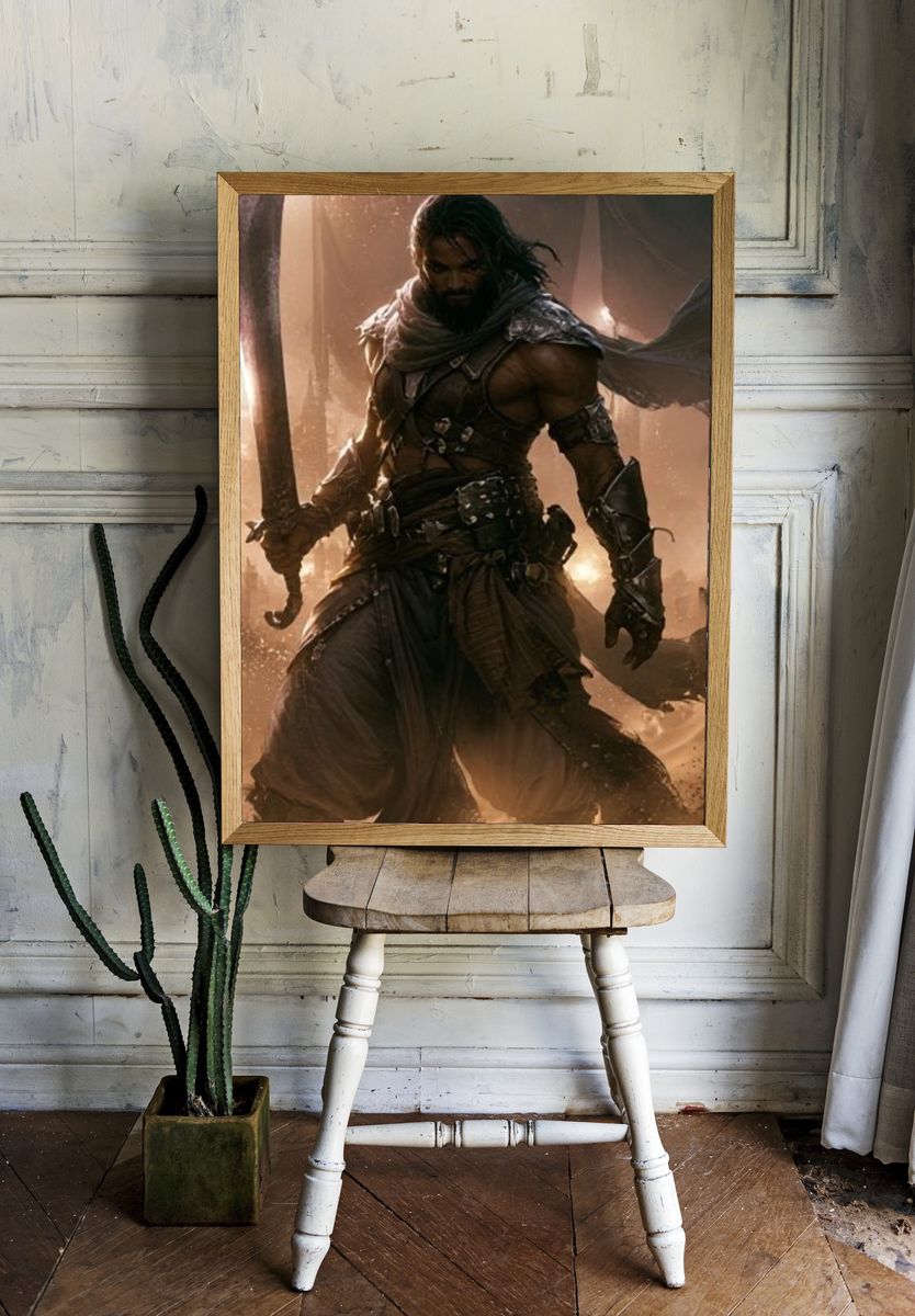 Desert Warrior Fantasy Poster. — room view 1