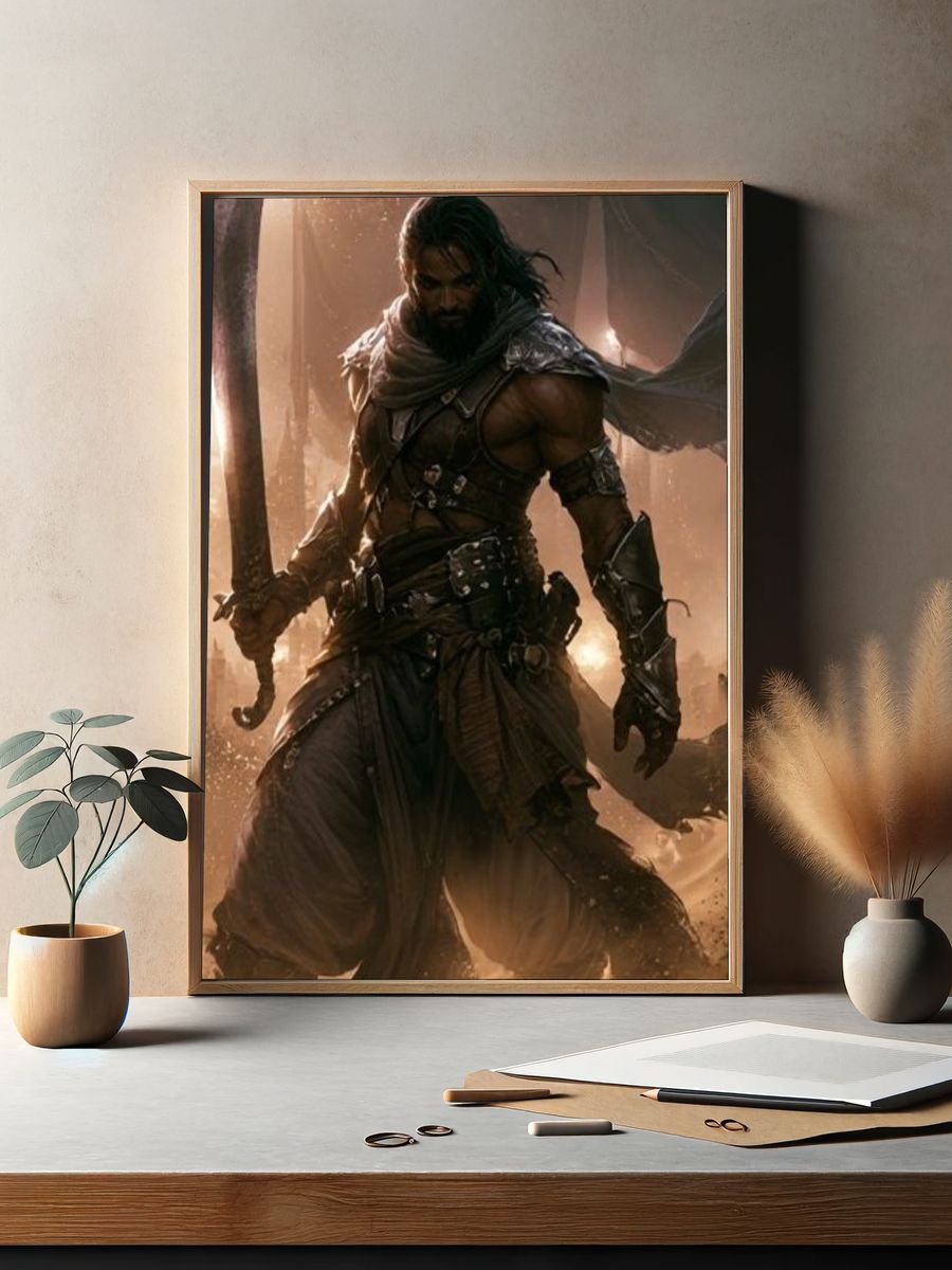Desert Warrior Fantasy Poster. — room view 2