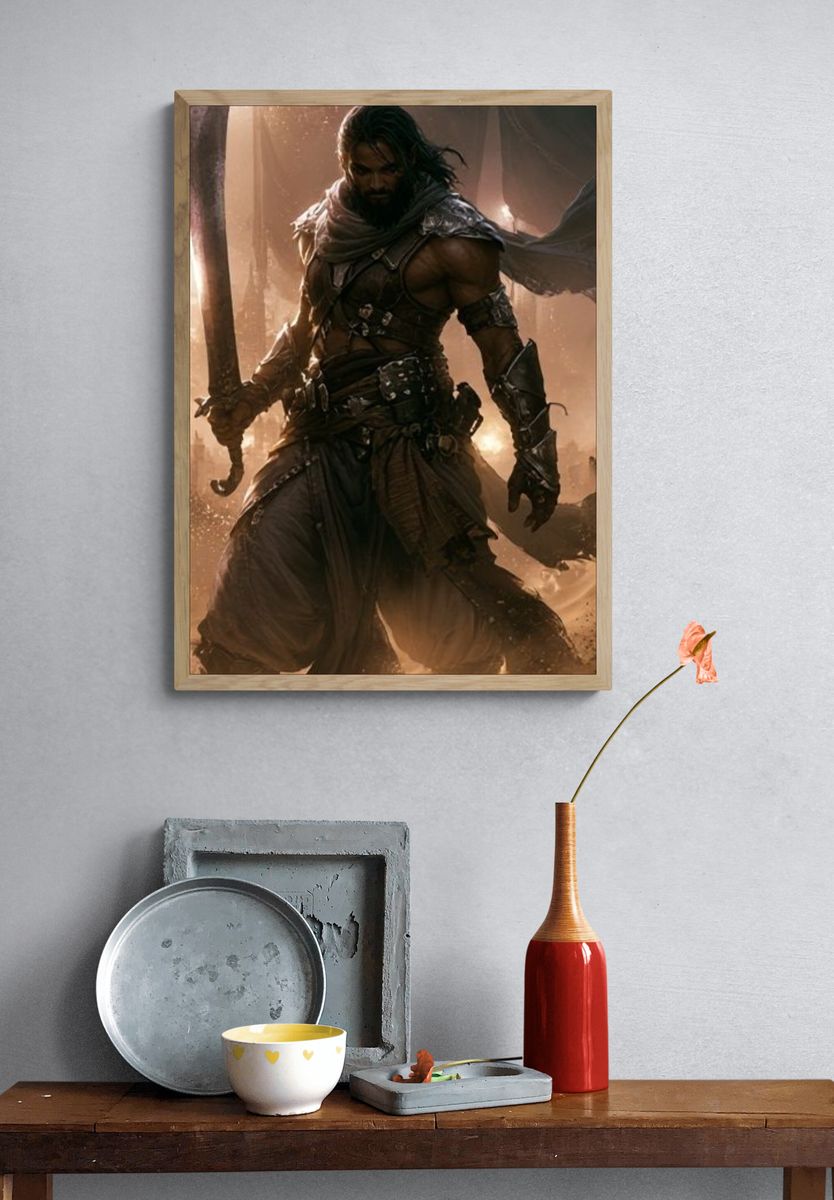 Desert Warrior Fantasy Poster. — room view 3