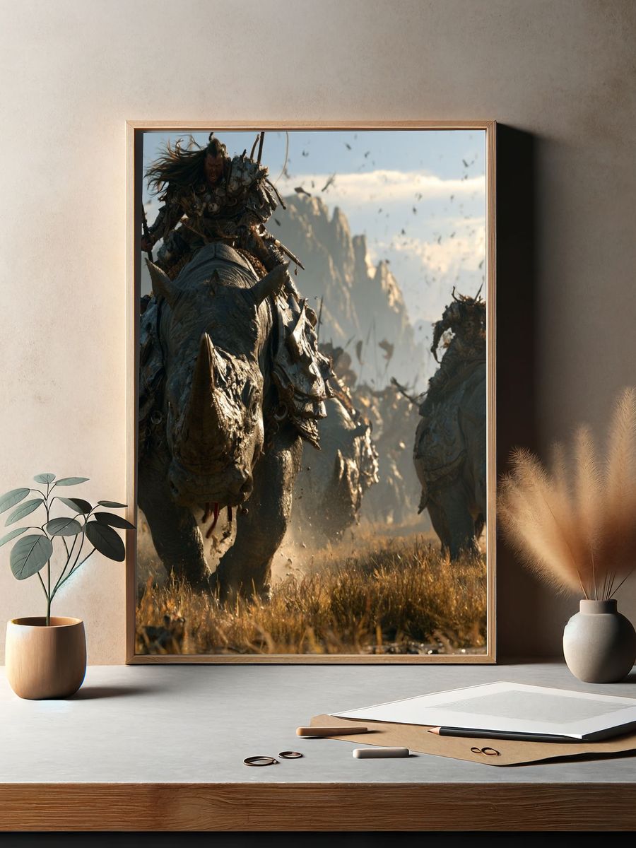 Rhino War Charge Fantasy Poster. — room view 2