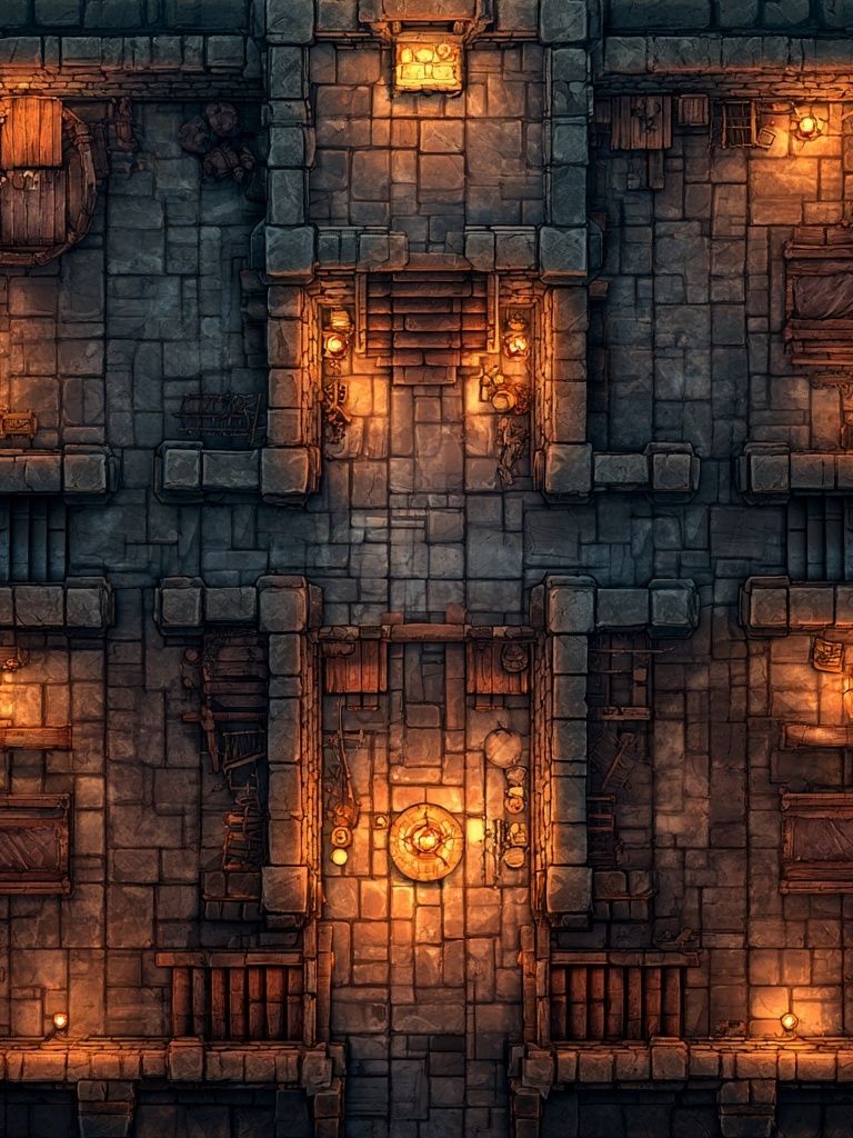 Dungeon Floor Plan Illustration Poster. poster detail