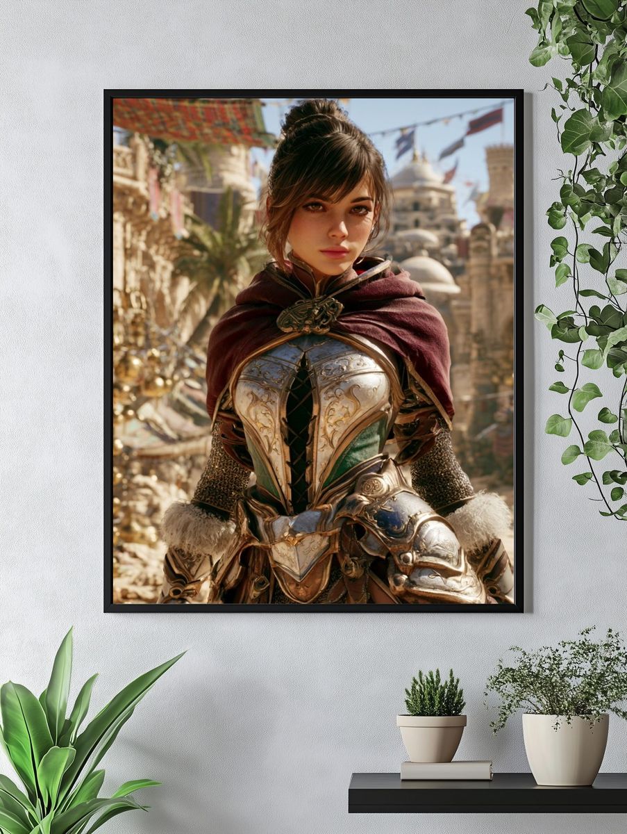 Fantasy Warrior Portrait Print. — room view 4