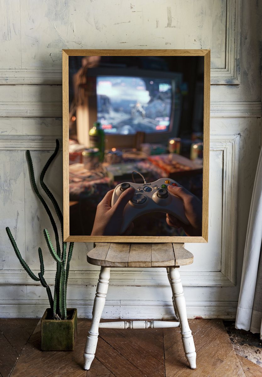 Retro Gaming Controller Poster. — room view 1