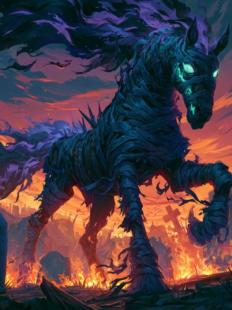 Cursed Horse Fantasy Print. poster — gaming art