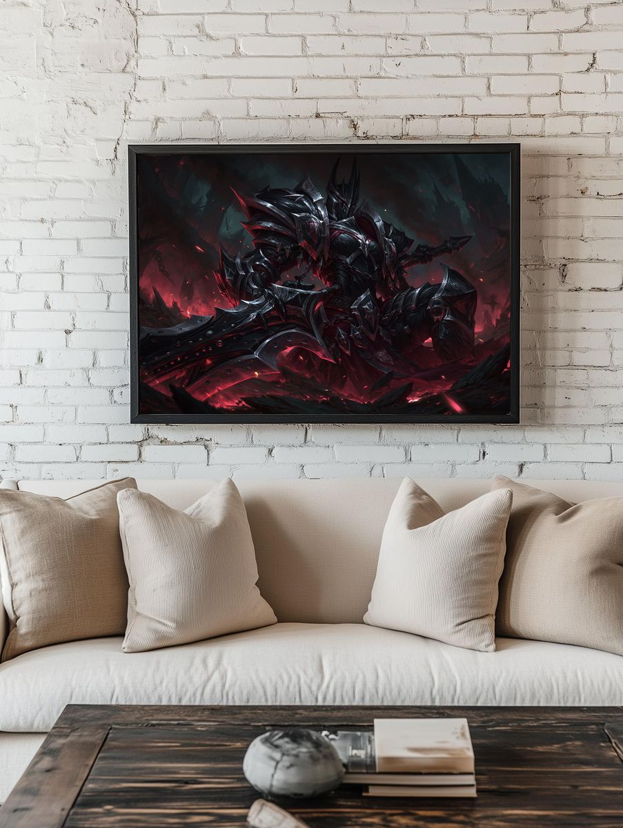 Dark Armored Warrior Fantasy Poster. — room view 1