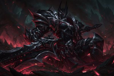 Dark Armored Warrior Fantasy Poster. poster